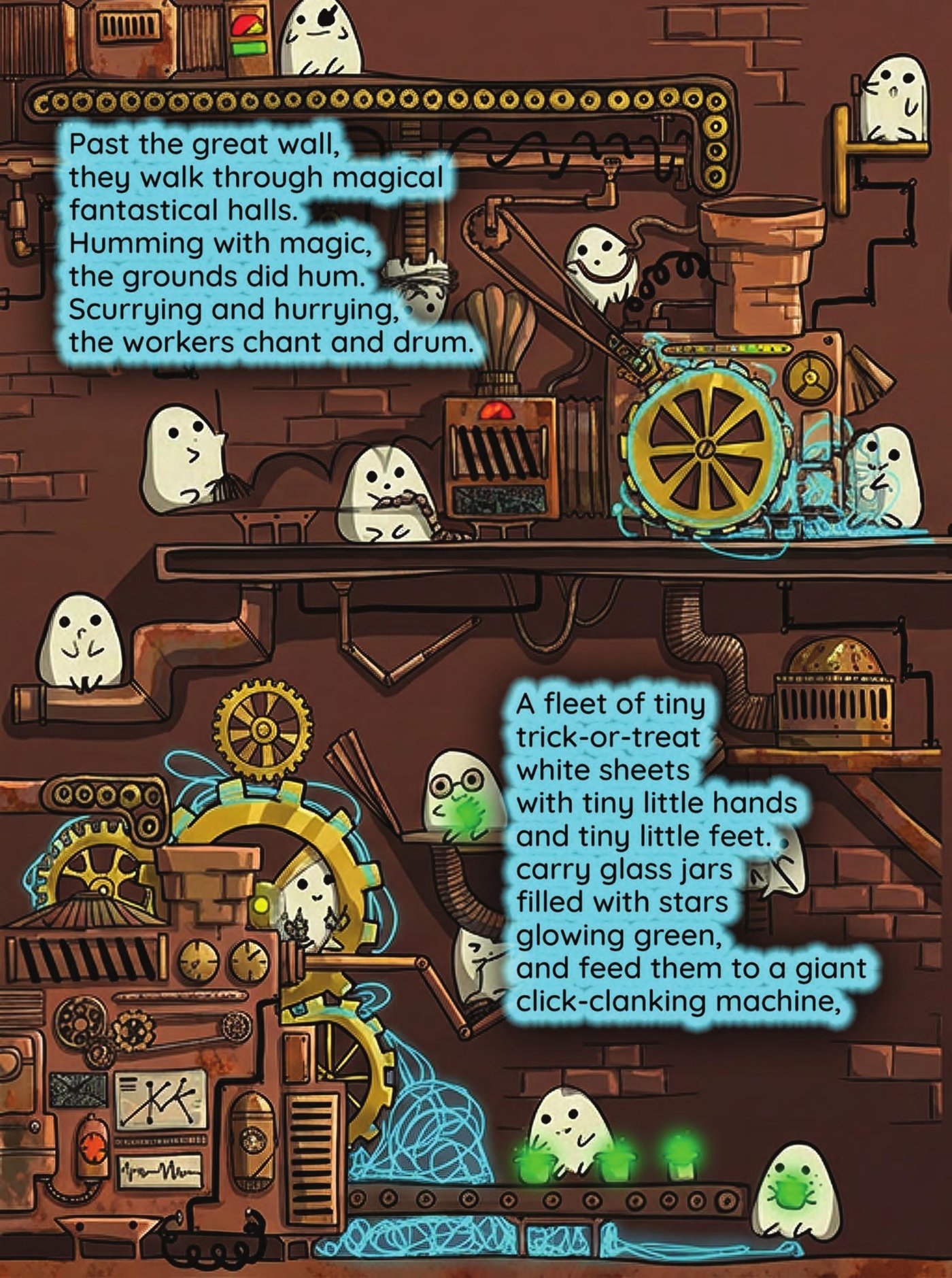A page from The Dreams Factory — inside the factory, in verse