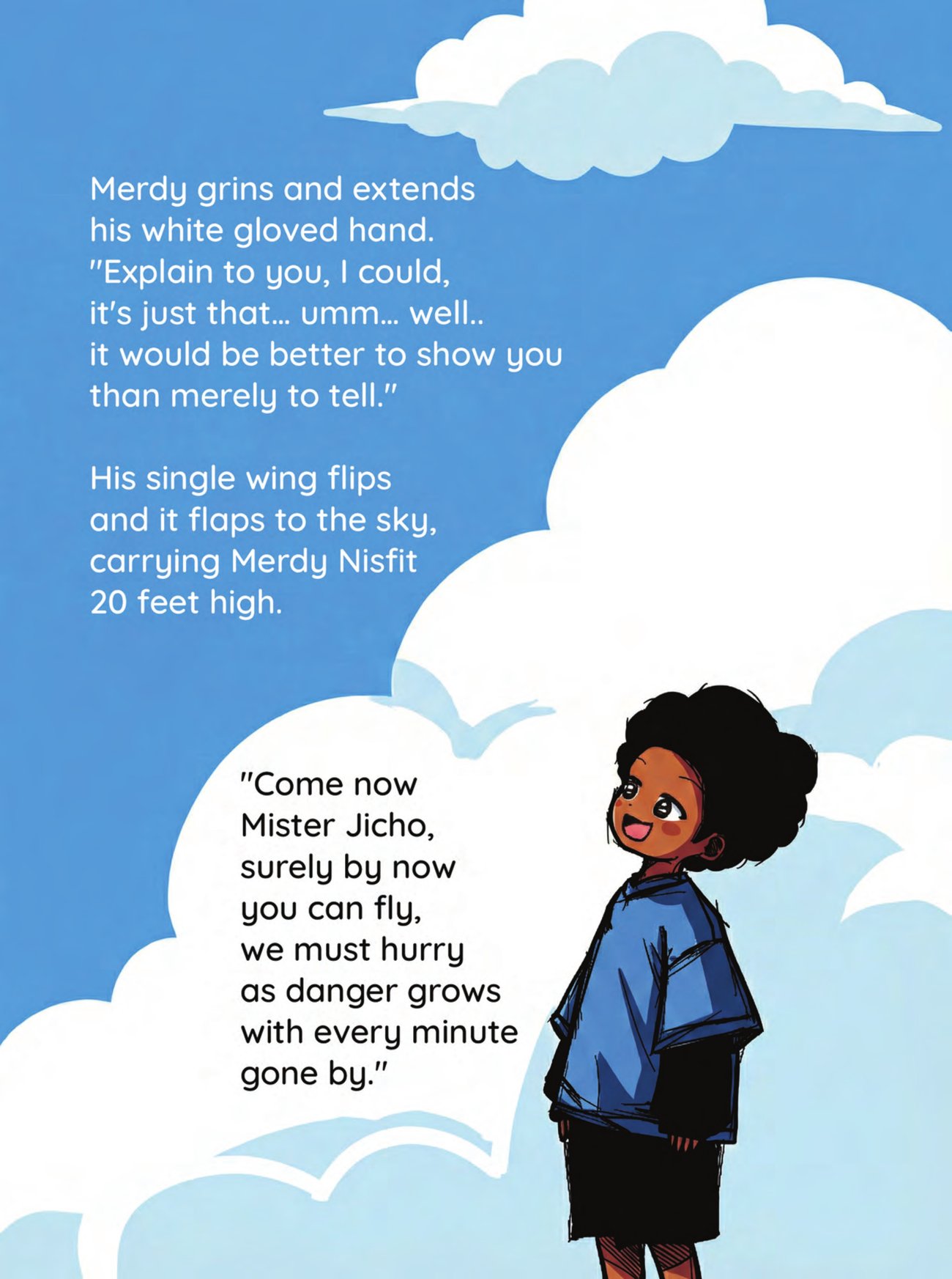 A page from The Dreams Factory — Jicho and Merdy Nisfit, in verse
